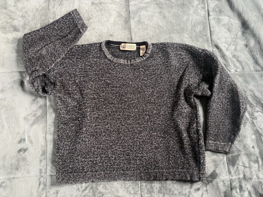 Lord + Taylor Casual Classics Wool Blend Sweater Women’s Large Marled Charcoal
